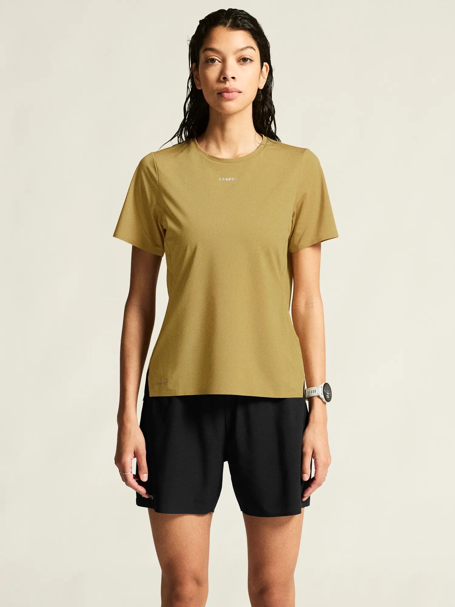 craft PRO Trail SS Tee 2 W - Leichtes, gut belüftetes Trail-Shirt – Khaki 6/7