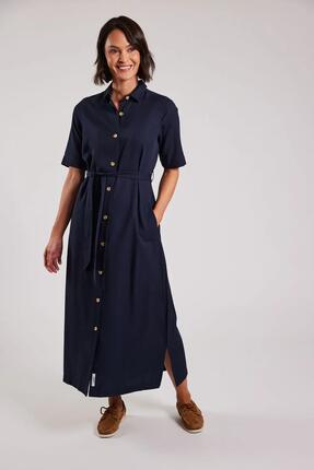 sebago Lyocell Dress - Hemdblusenkleid aus Lyocell, Marineblau