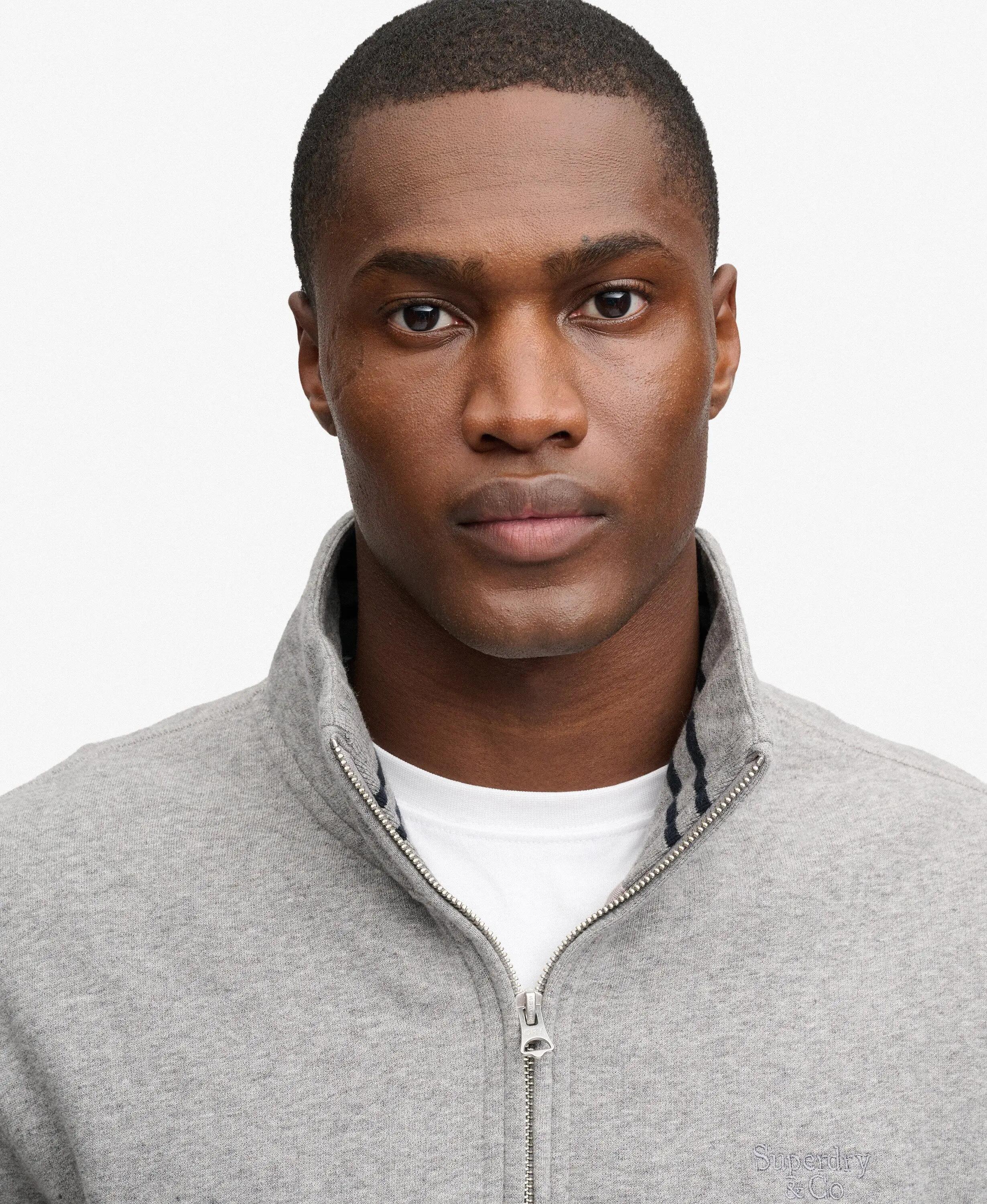 superdry Sweatshirt Essential Serif Logo Half Zip – coton recyclé – Dark 4/7
