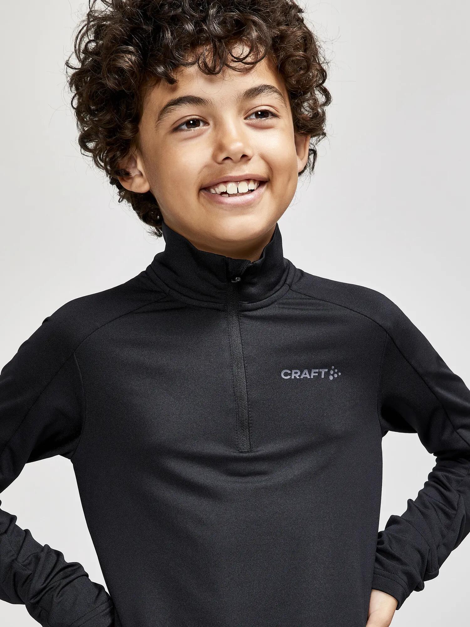 craft Midlayer Jr. in Schwarz aus recyceltem Polyester – Black 5/5