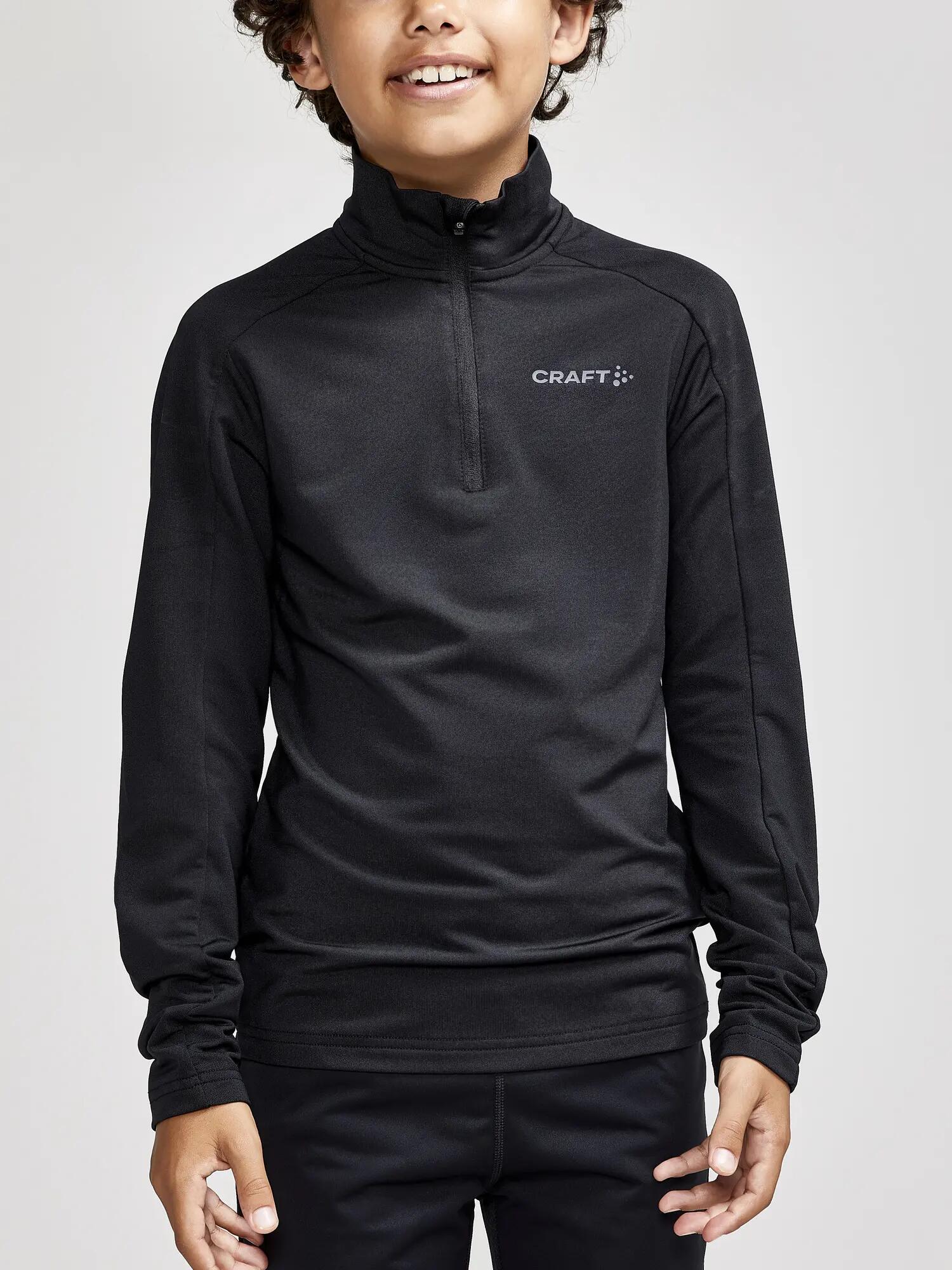 craft Midlayer Jr. in Schwarz aus recyceltem Polyester – Black 3/5