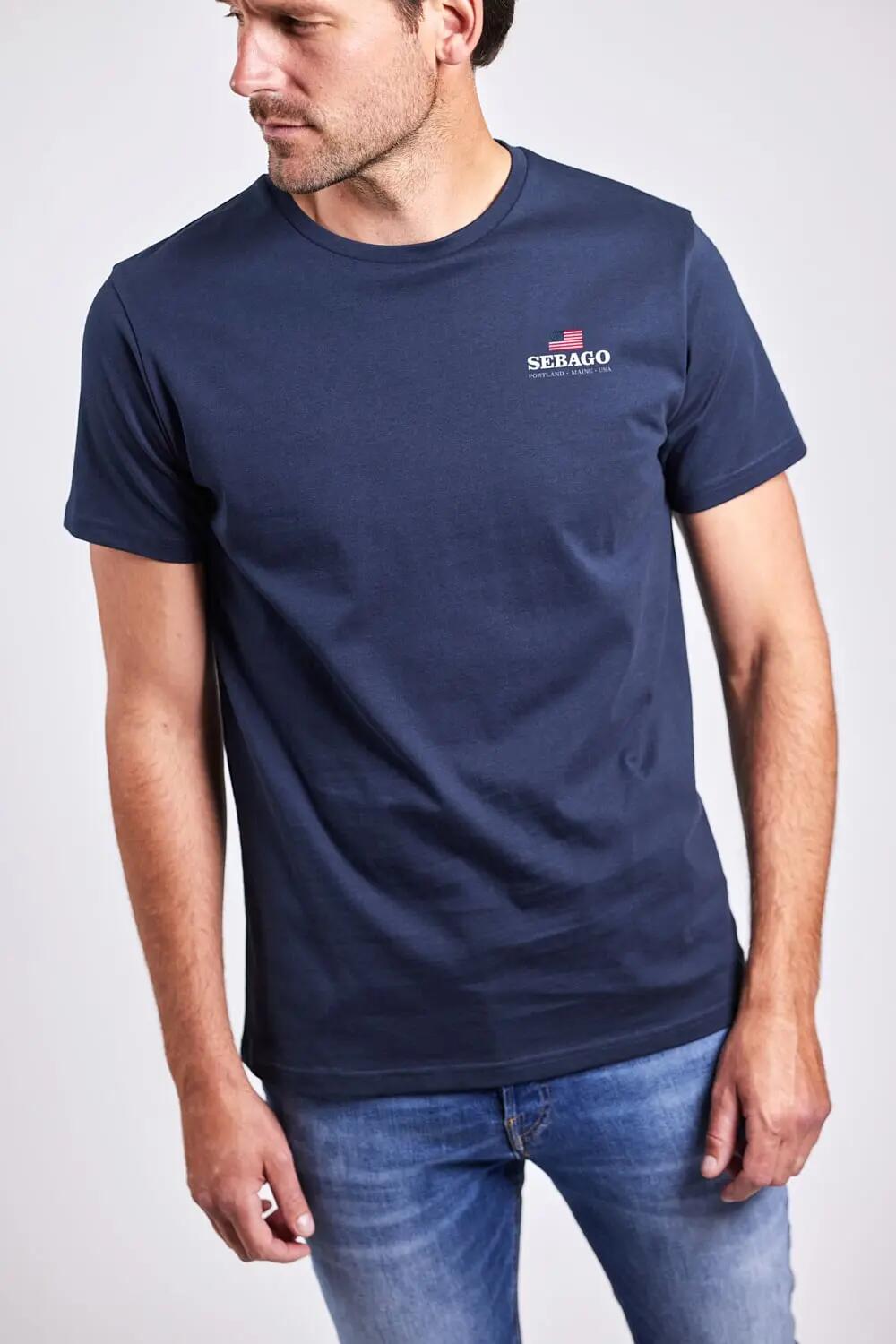 sebago Noah Logo Tee T-shirt NAVY 1/3
