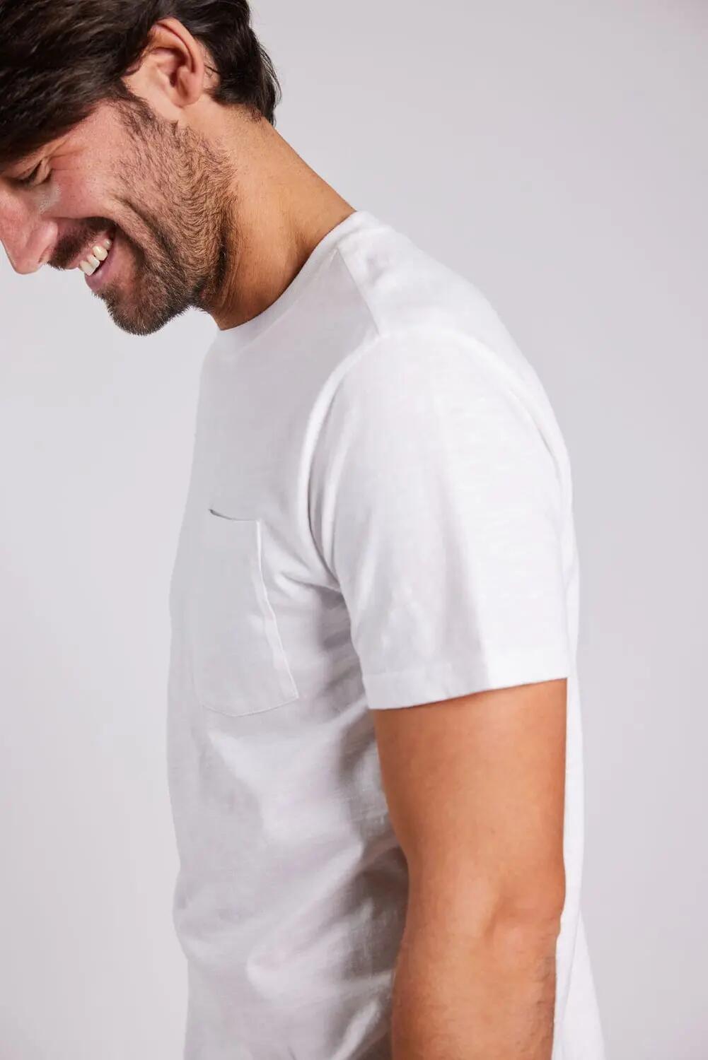 sebago T‑shirt Outwashed Pocket Tee en coton effet délavé – WHITE 3/5