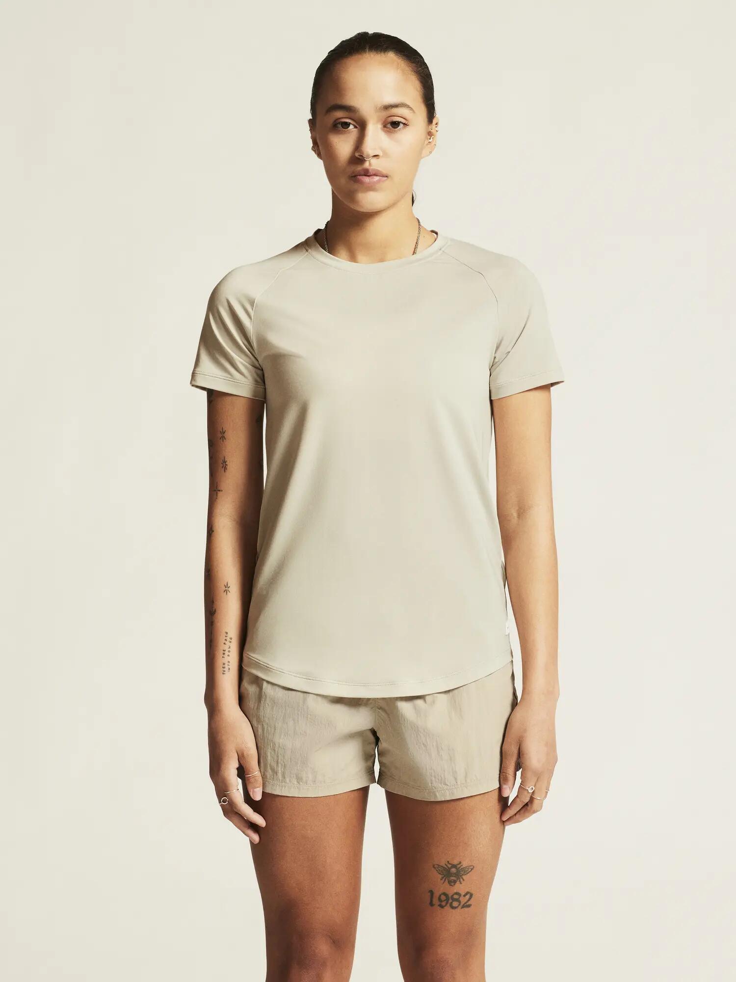 craft T-shirt Collective SS W en polyester recyclé stretch – Plaster 4/7