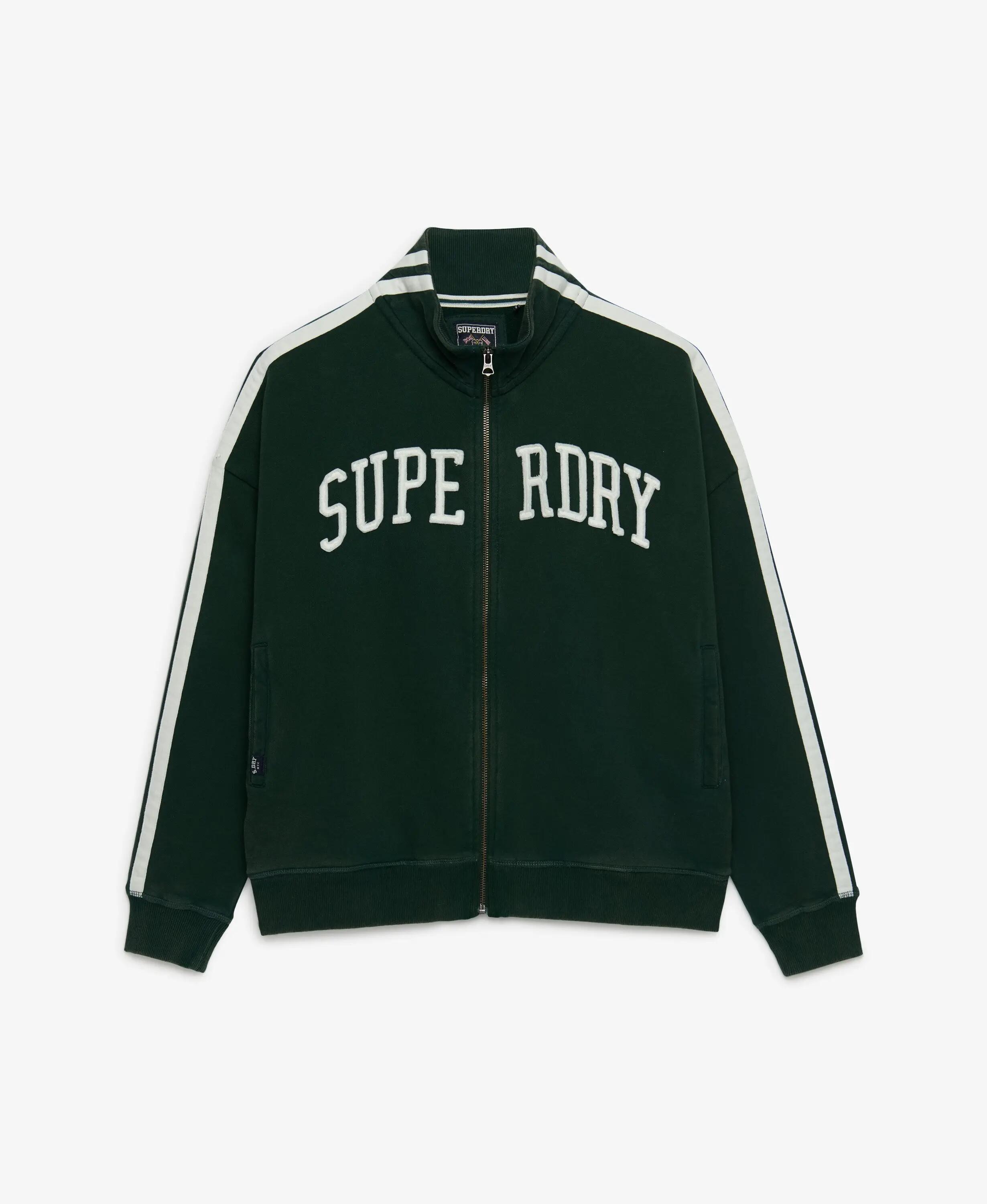 superdry Oversized zip tracktop Athletic Essentials 100% katoen – ENAMEL GREEN 7/7
