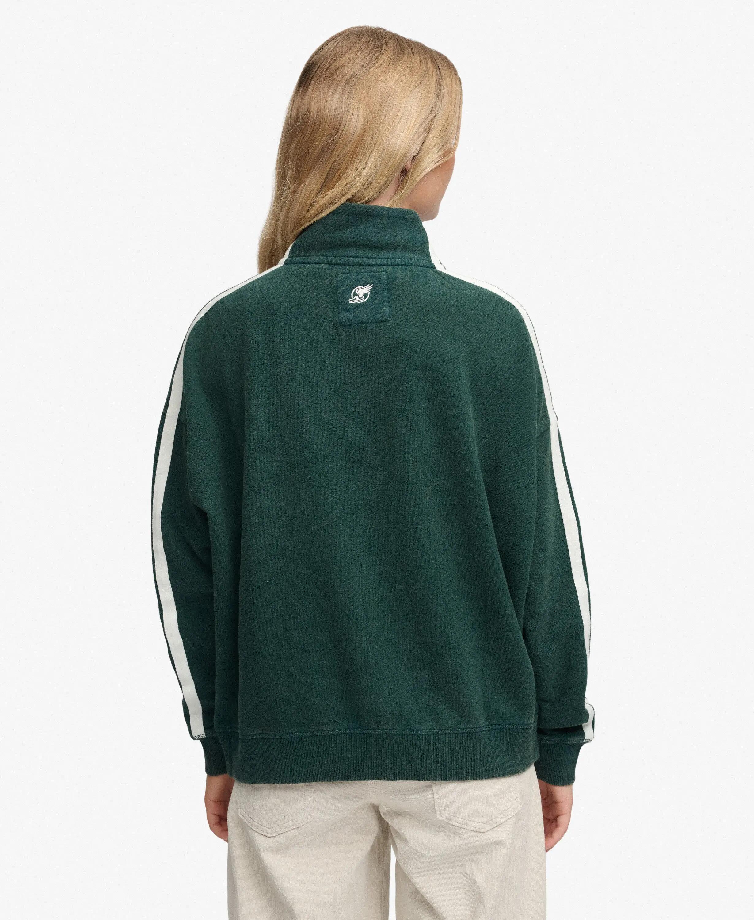 superdry Oversized zip tracktop Athletic Essentials 100% katoen – ENAMEL GREEN 5/7