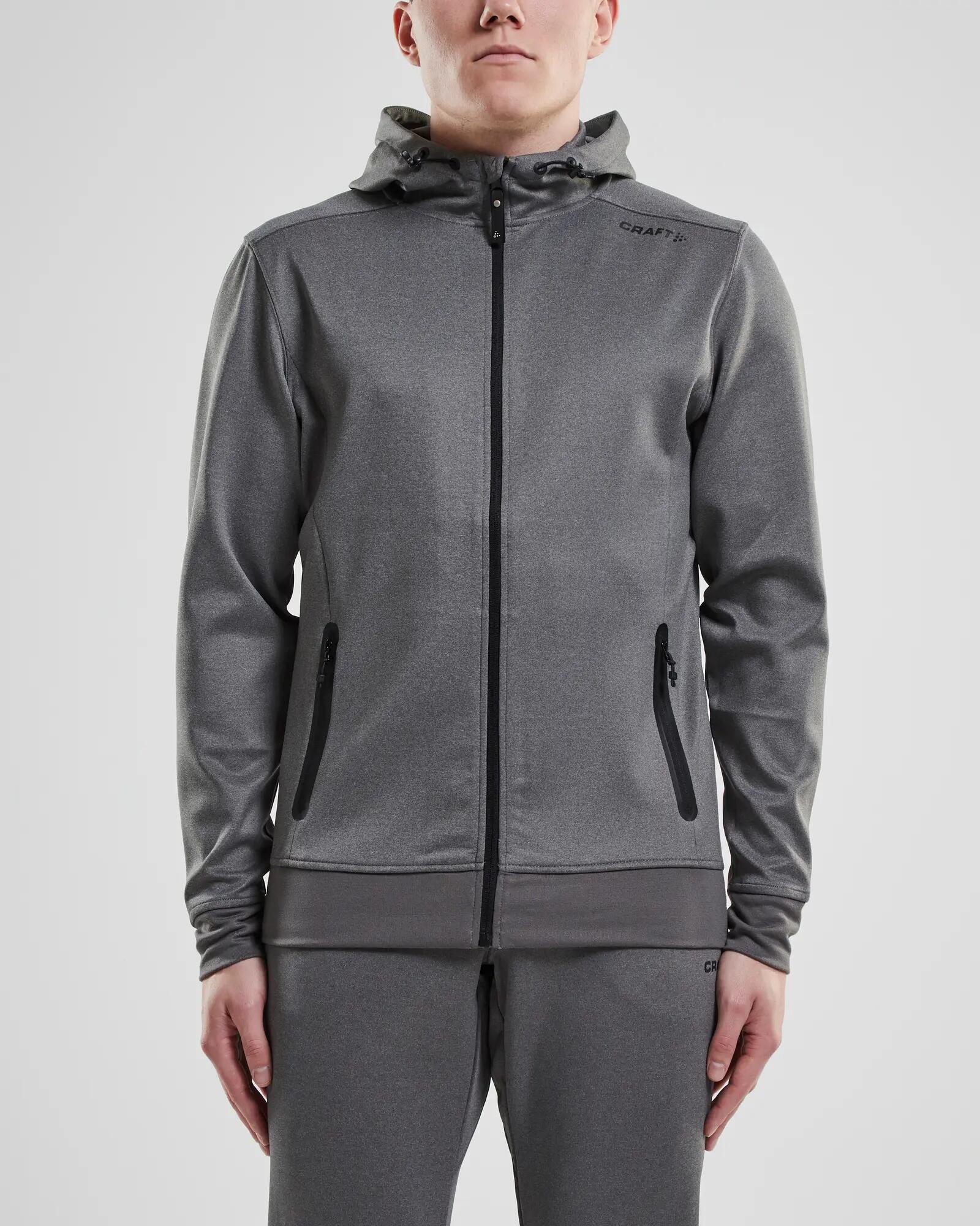 craft Veste à capuche Noble Full Zip M en jersey 100% polyester – Darkgrey 3/5