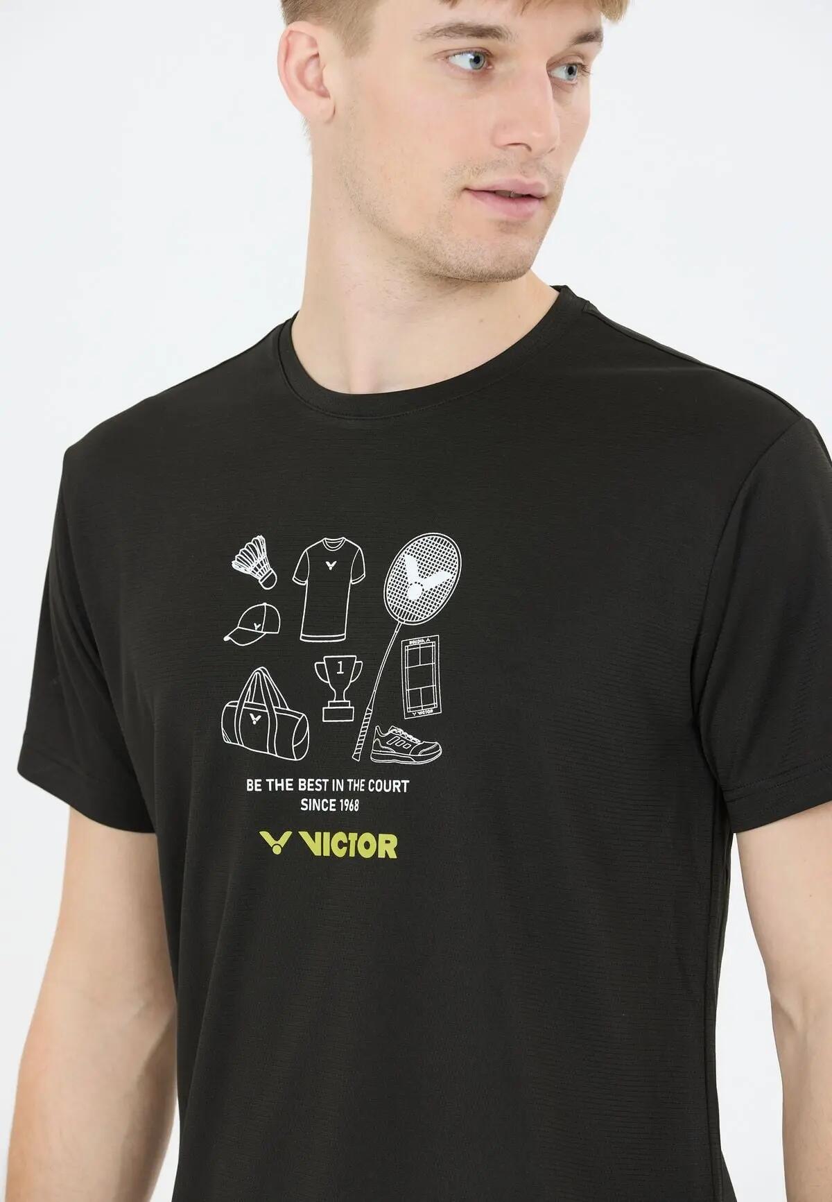 victor T-shirt in 100% poliestere – 1001C Black (C) 5/7