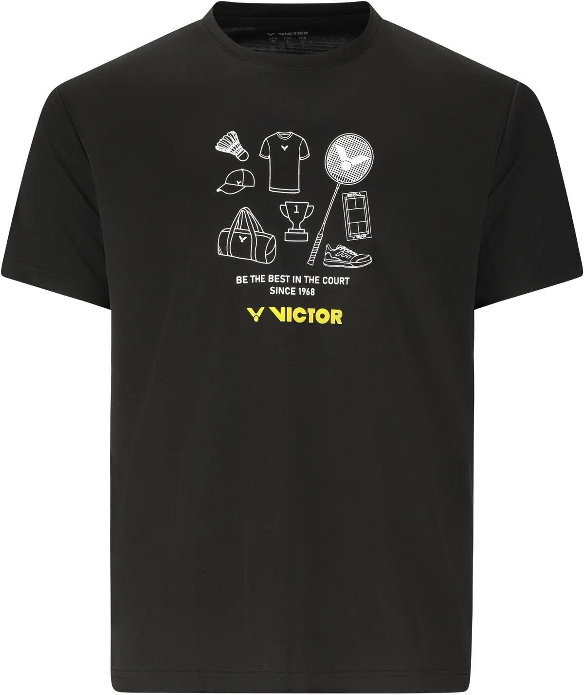 victor T-shirt in 100% poliestere – 1001C Black (C) 2/7