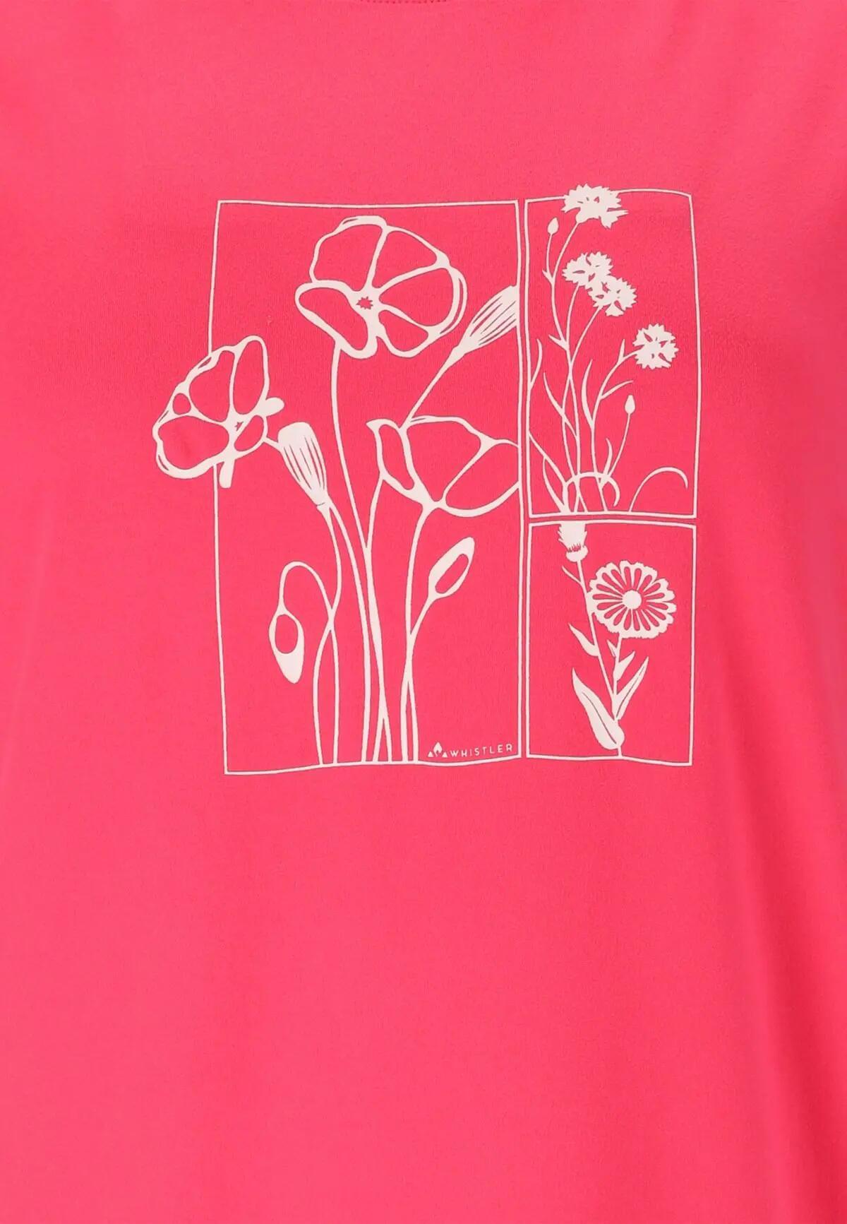 whistler Tulon W Printed S-S T-shirt van gerecycled polyester - Hot Pink – 4308 3/4