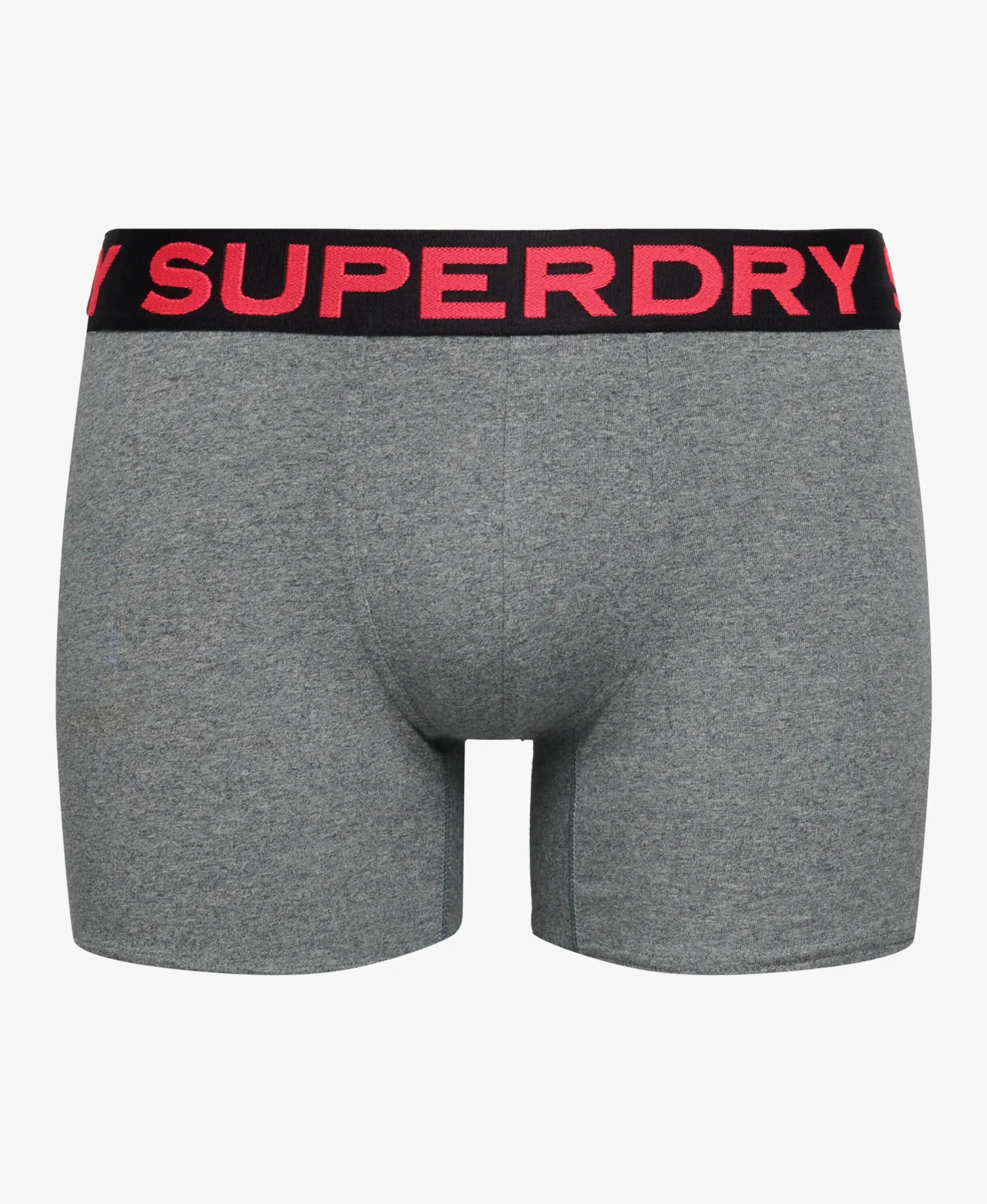 superdry Boxer Triple Pack en coton biologique extensible – Grey Marl/Neon 6/7