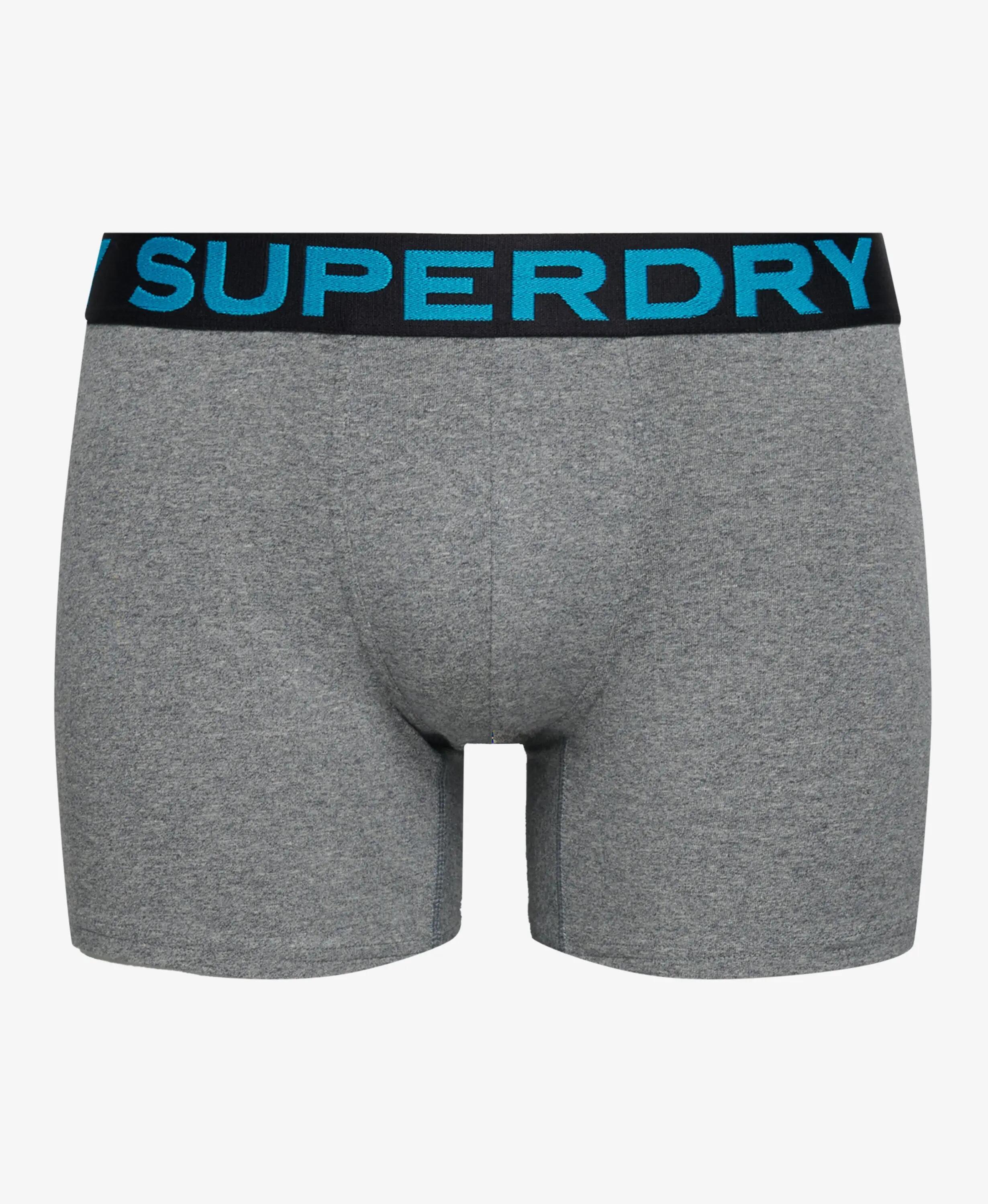 superdry Boxer Triple Pack en coton biologique extensible – Grey Marl/Neon 5/7