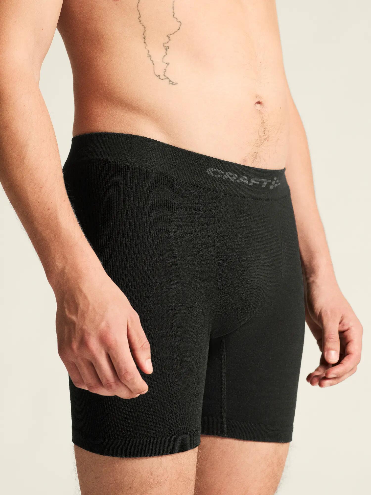 craft Wool Seamless Boxer 6-Inch Herren — Nahtlos, warm – Black 6/7