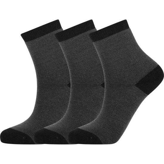 zigzag Chaussettes Lime 3-Pack Enfant Gris Foncé Mélange – 1011S Dark Grey