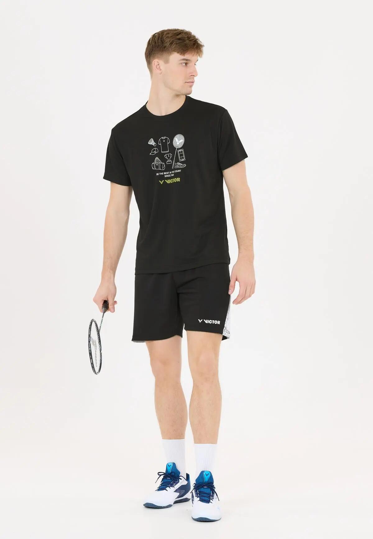 victor T-59145 Tee U T-shirt 100% poliéster – 1001C Black (C) 6/7