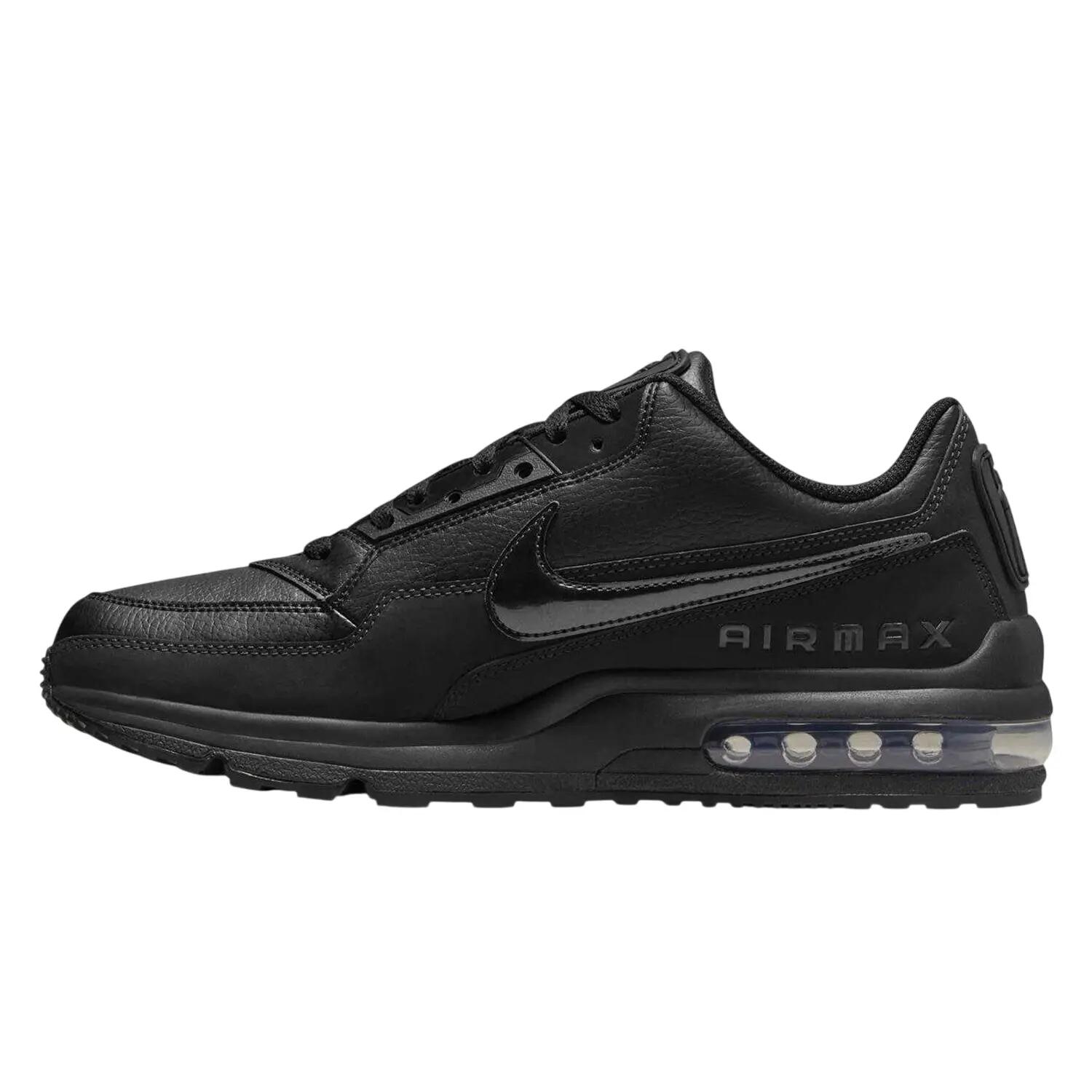 Air Maxsportschoenen voor heren van gecoat leer (Drievoudig zwart) 3/7