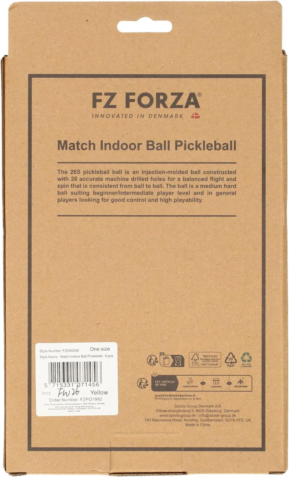 fz_forza Match Indoor Ball Pickleball - zestaw 6, TPE – 0113 Yellow 2/4