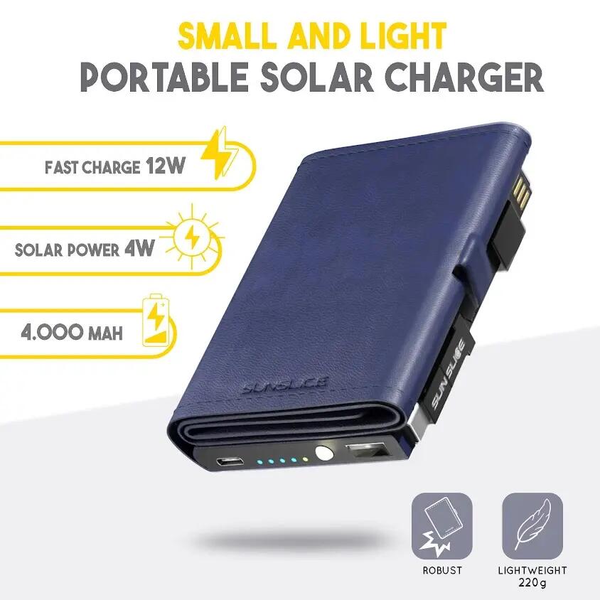 Sunslice 4W tragbares Solar-Batterieladegerät 9/12