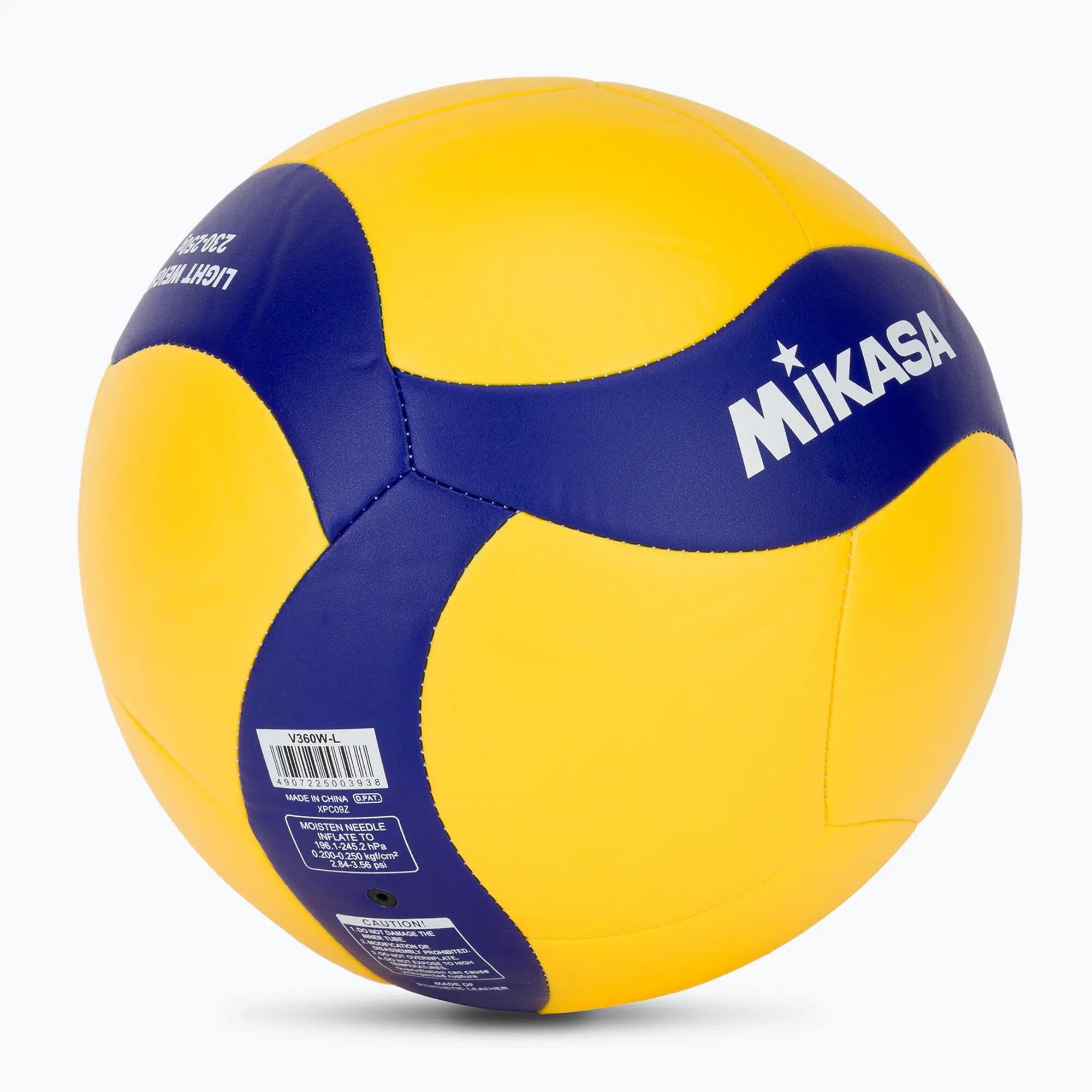 Minge de volei Mikasa V360W-L yellow/blue, mărimea 5 2/4