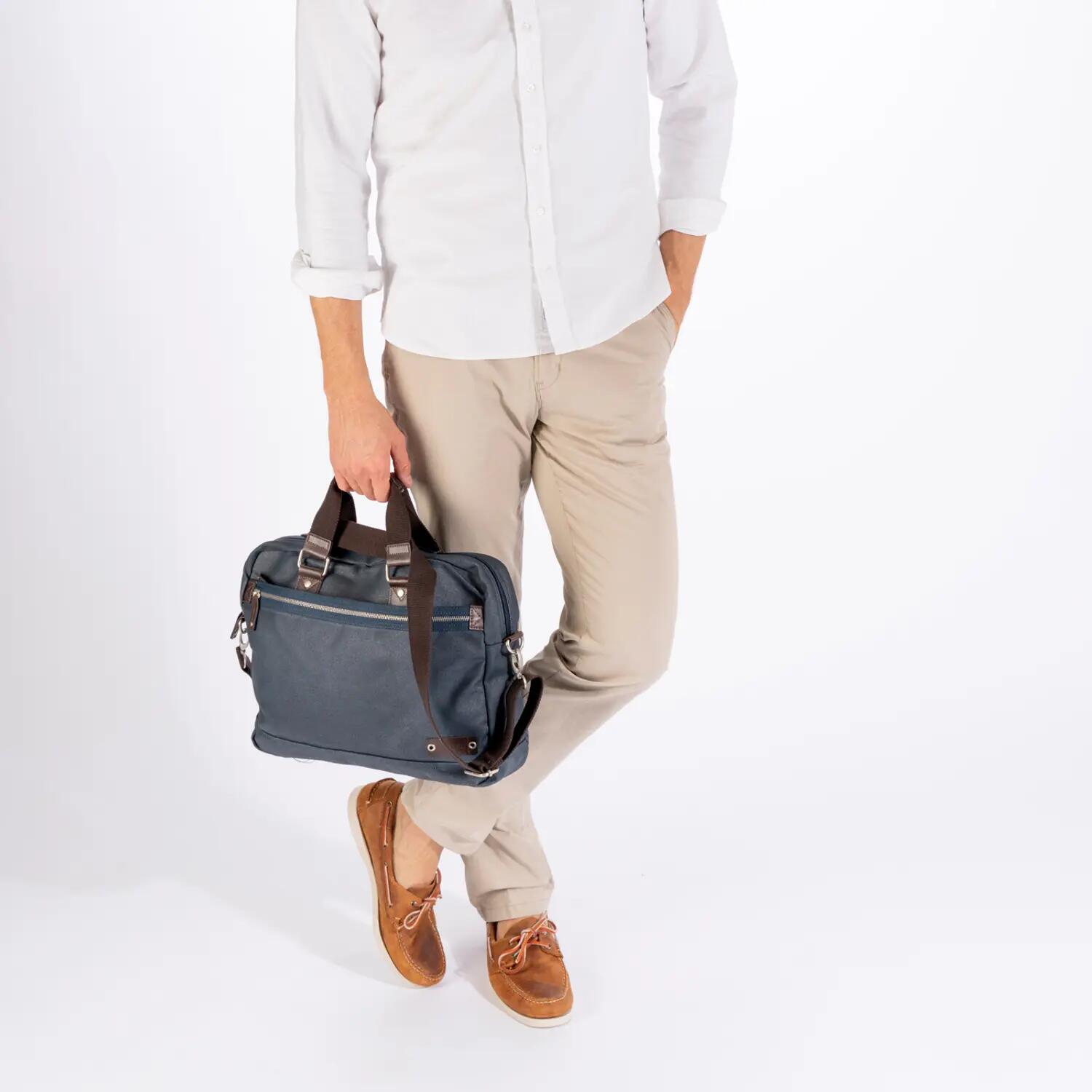 sebago Canvas Messenger Bag - Marineblau, One Size 3/3