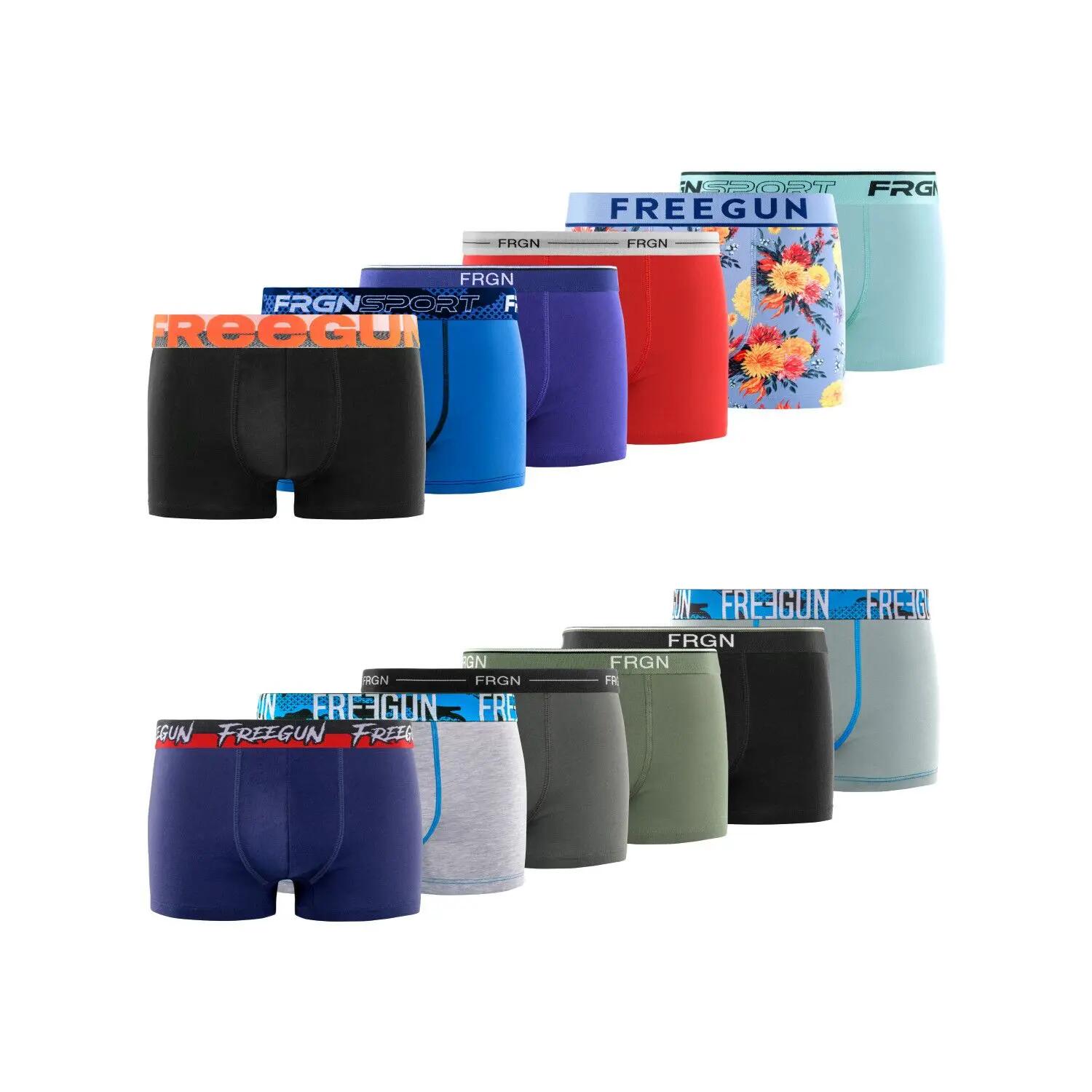Lot de 12 boxers homme en coton modèles aléatoires Pack surprise 1/4