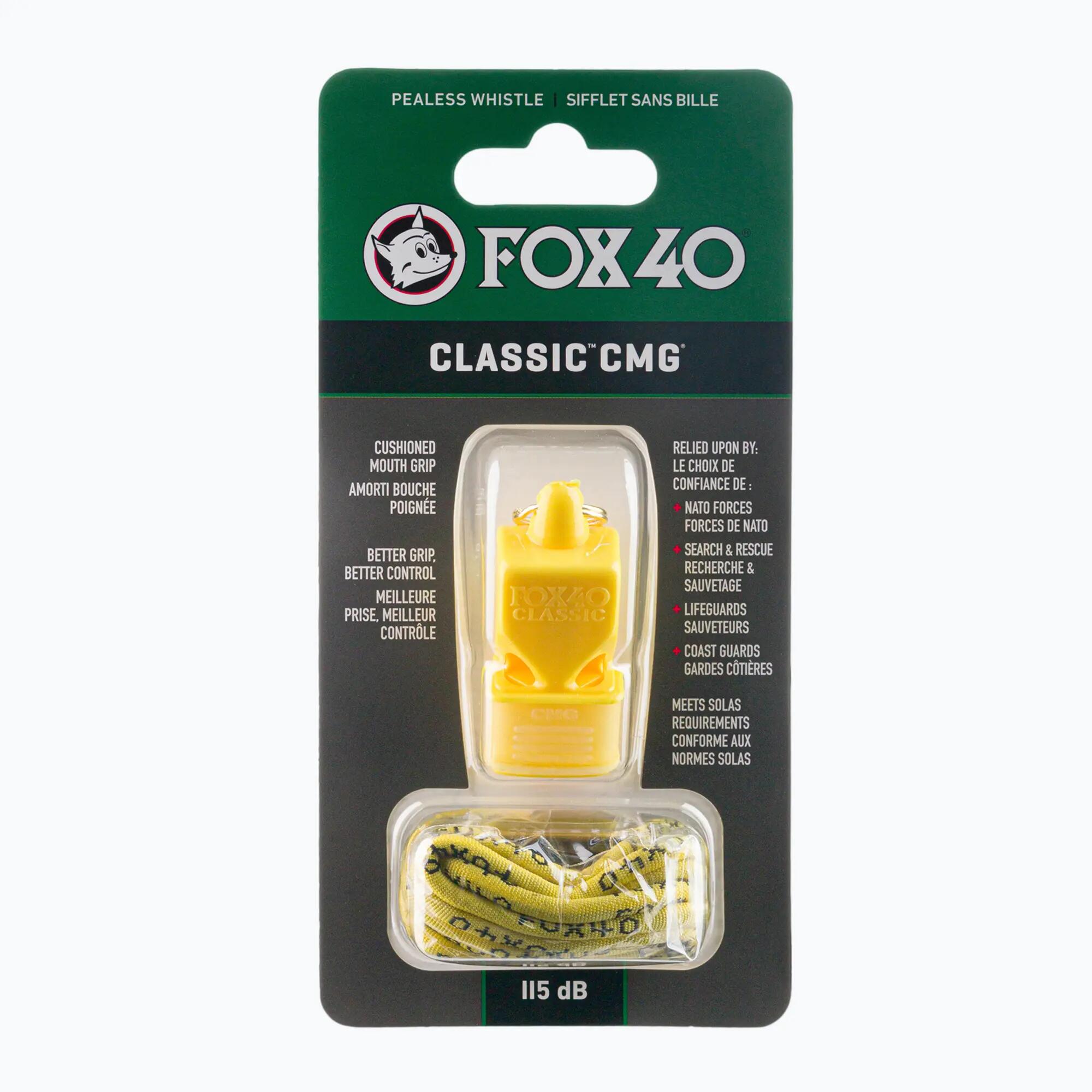 Fischietto Fox 40 CMG con paradenti e cordino giallo 2/3