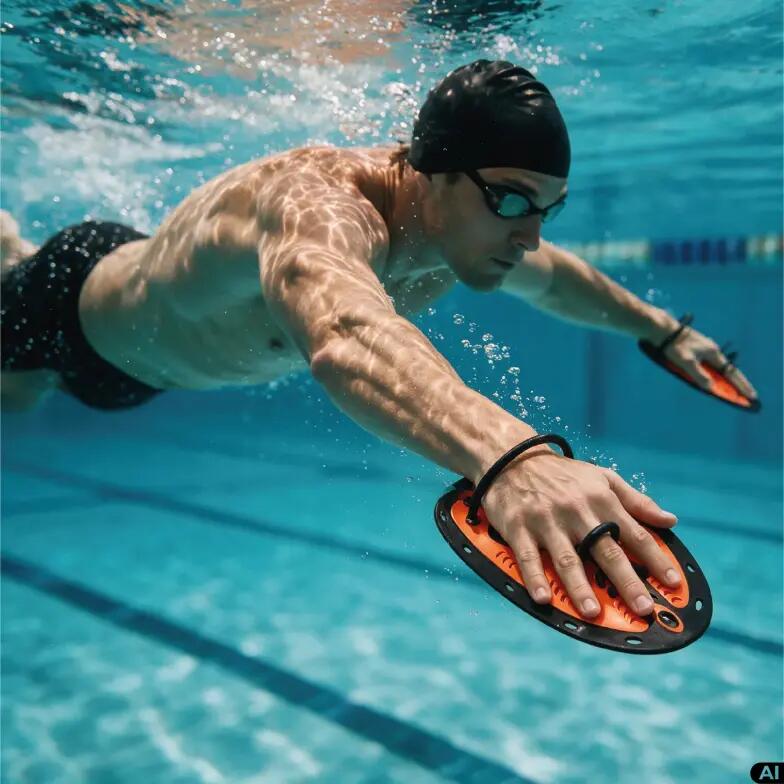 Wiosełka pływackie treningowe na basen do pływania Aqua-Sport Power Paddle 5/6