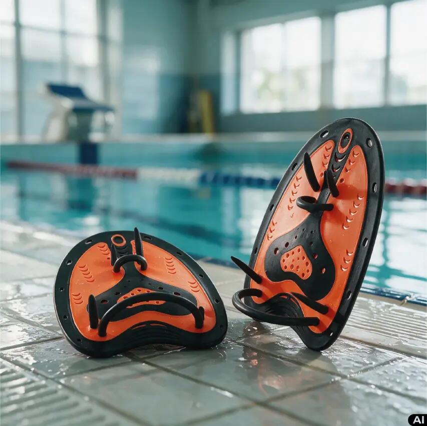 Wiosełka pływackie treningowe na basen do pływania Aqua-Sport Power Paddle 4/6