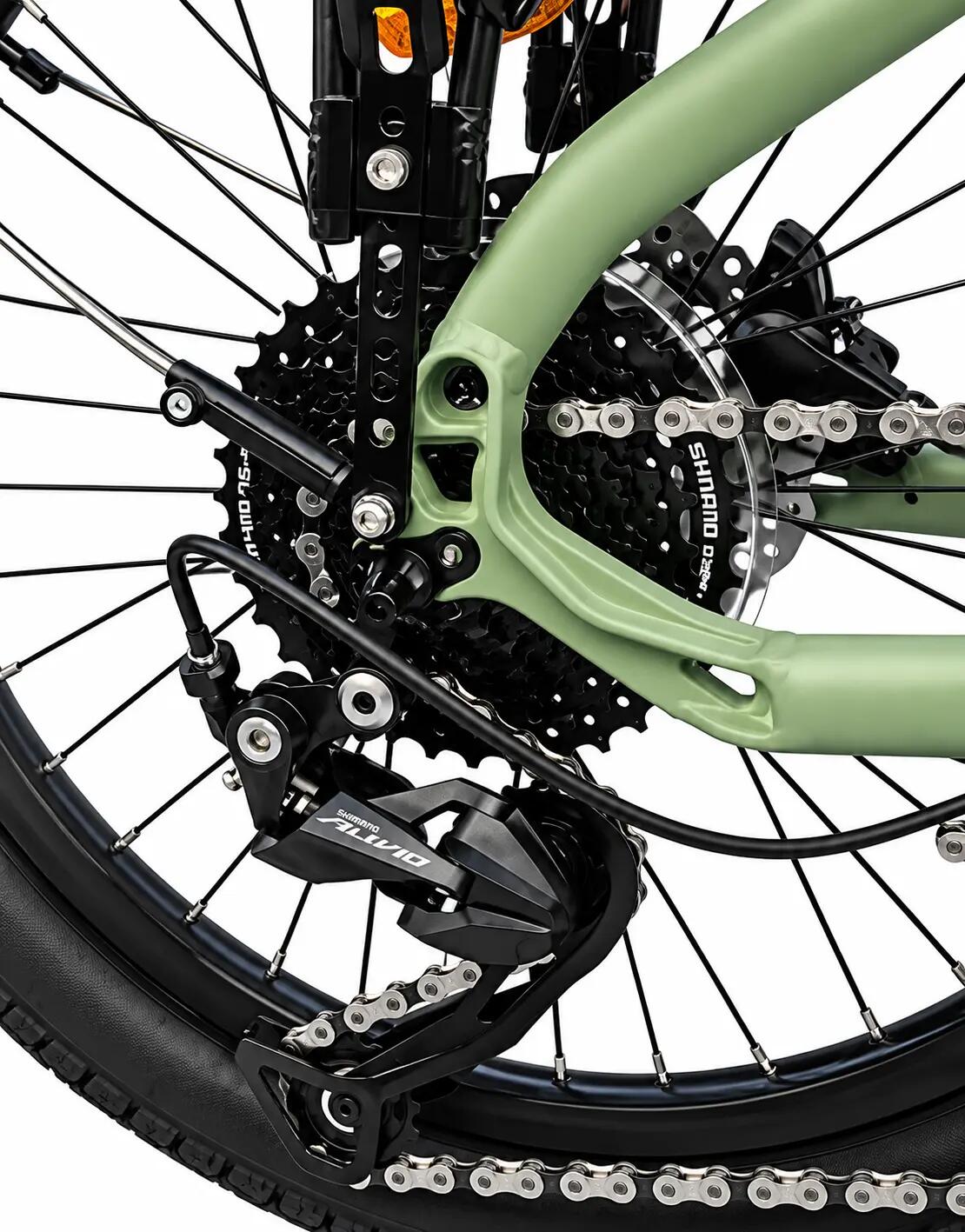 Mini Cargo E-VOLT LITE 3.0 Motor Central Shimano E5100 Alivio 9s 540Wh Verde 5/11