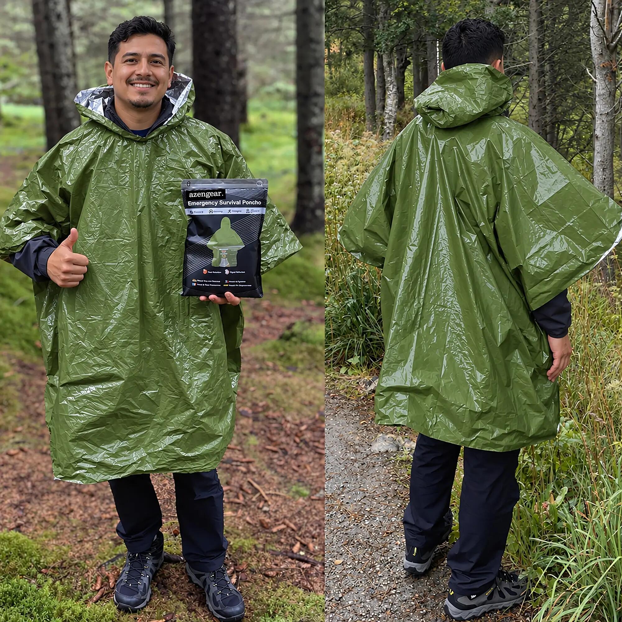 Noodponcho 4-pack, thermo poncho, reddingsponcho, waterdicht outdoor 8/16