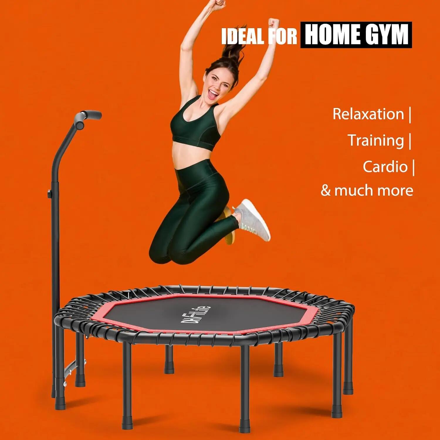 Fitness Trampolin Indoor Ø121 cm, klappbar, 150 kg mit Handgriff 7/7