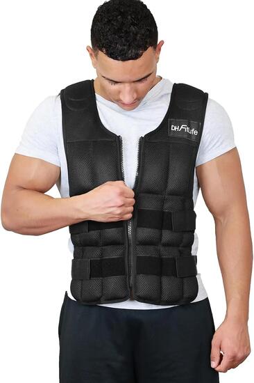 Gilet Lesté Réglable 20 kg avec 38 blocs lestés en sable de fer