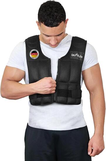 Gilet Lesté Réglable 10 kg avec 26 blocs lestés en sable de fer