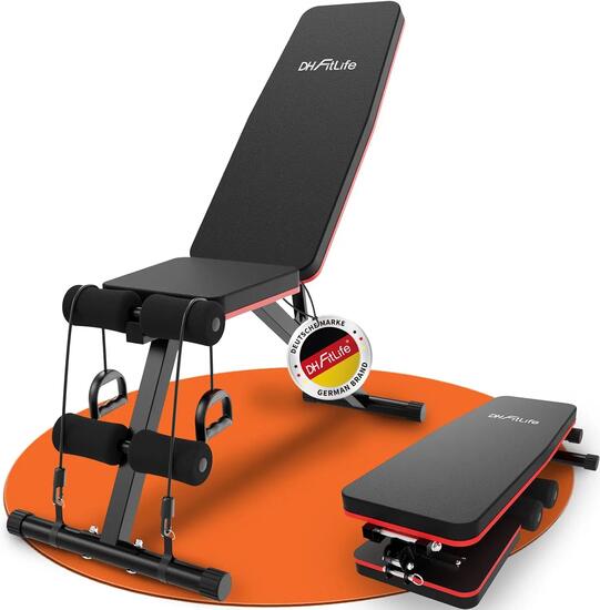 Hantelbank klappbar, 8-in-1 Trainingsbank, 80% platzsparend - Basic