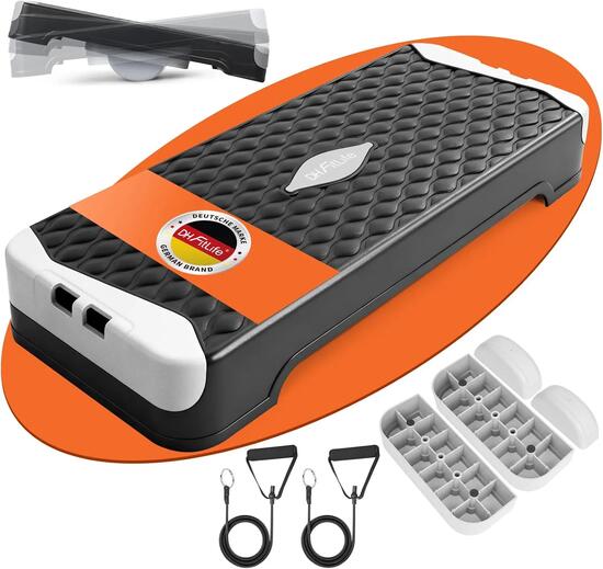 Stepper Maison Réglable 3-en-1, 10/15 cm, Balance Training, charge 120 kg