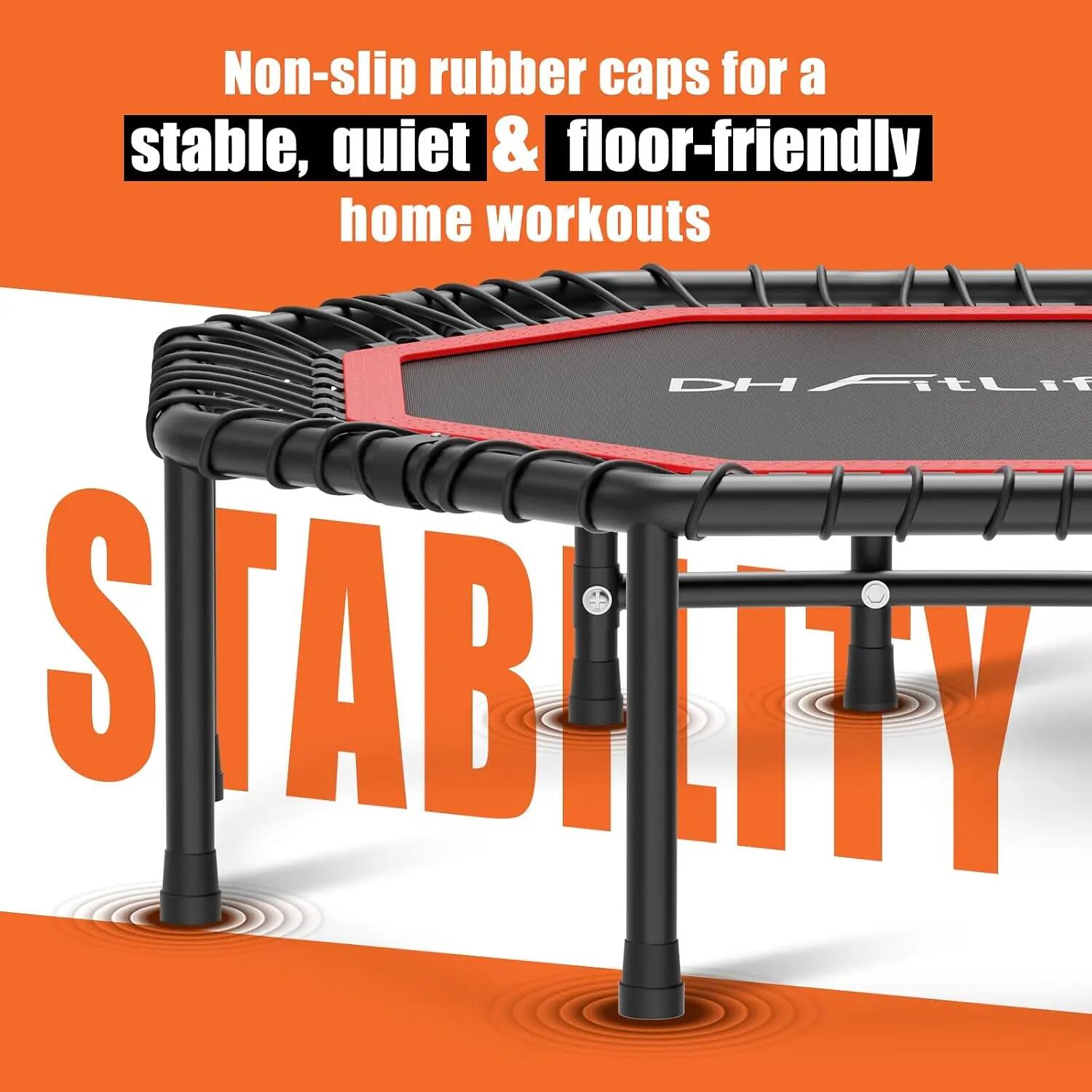Fitness Trampolin Indoor Ø121 cm, klappbar, 150 kg mit Handgriff 4/7