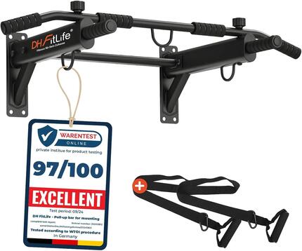 Klimmzugstange Decke, 4-in-1 Pull up Bar, 8 Griffe, bis 300 kg