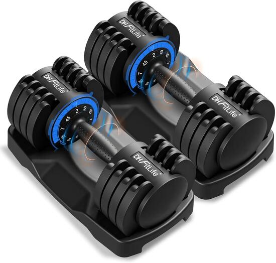 12kg verstellbare Hanteln Set, 5 Stufen, Kurzhanteln 5-in-1