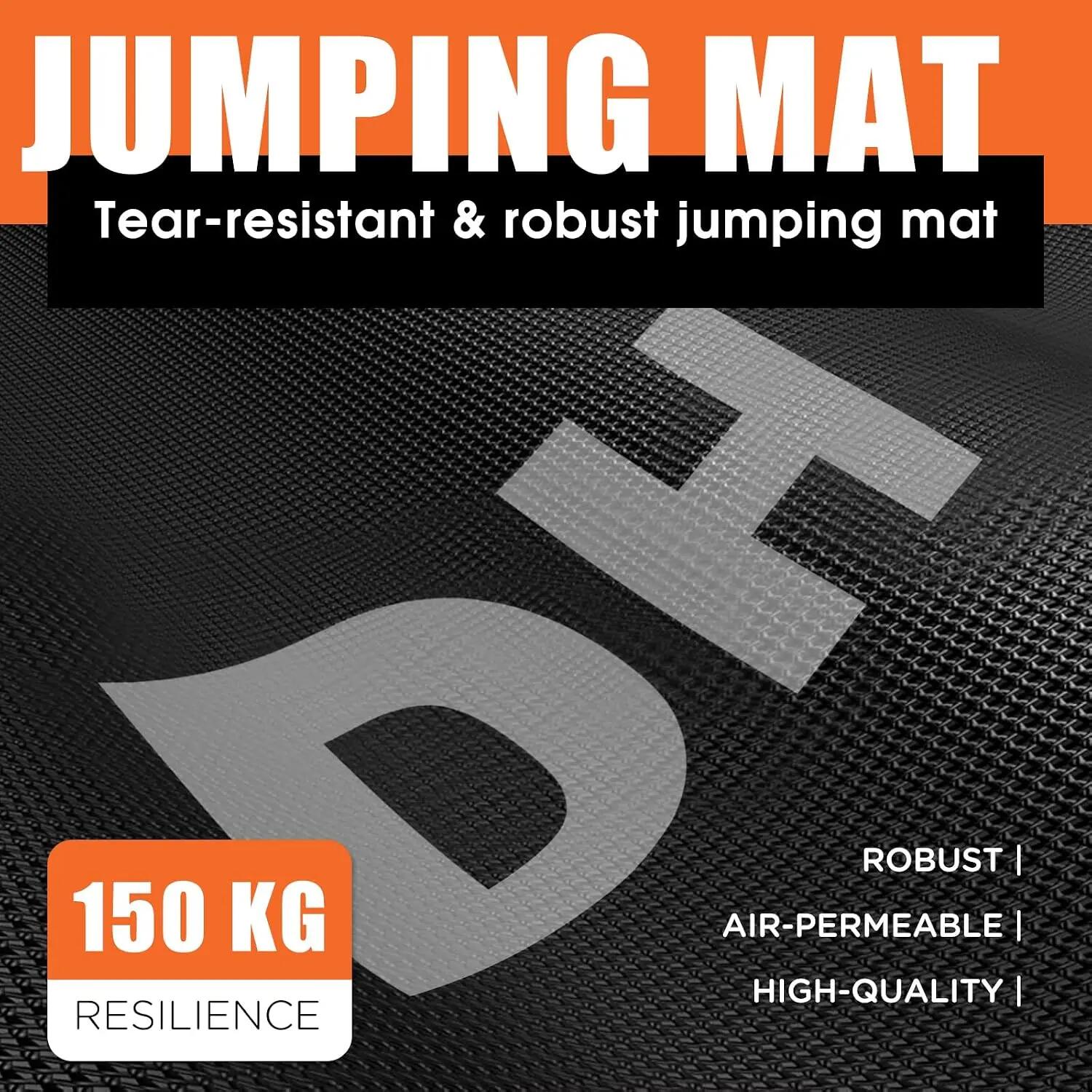Fitness Trampolin Indoor Ø114 cm, stabil 150 kg mit Handgriff 5/8