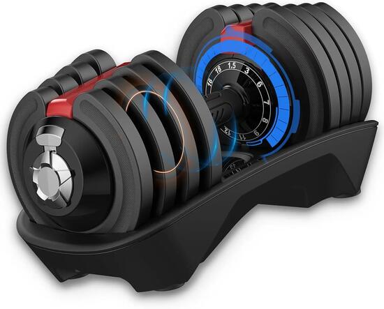18kg verstellbare Hanteln Set, 12 Stufen, Kurzhanteln 12-in-1