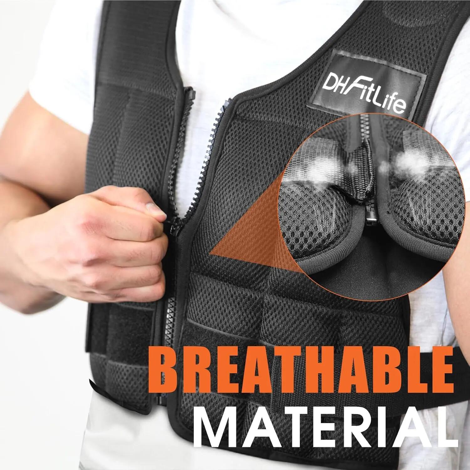Gilet Lesté Réglable 10 kg avec 26 blocs lestés en sable de fer 5/7
