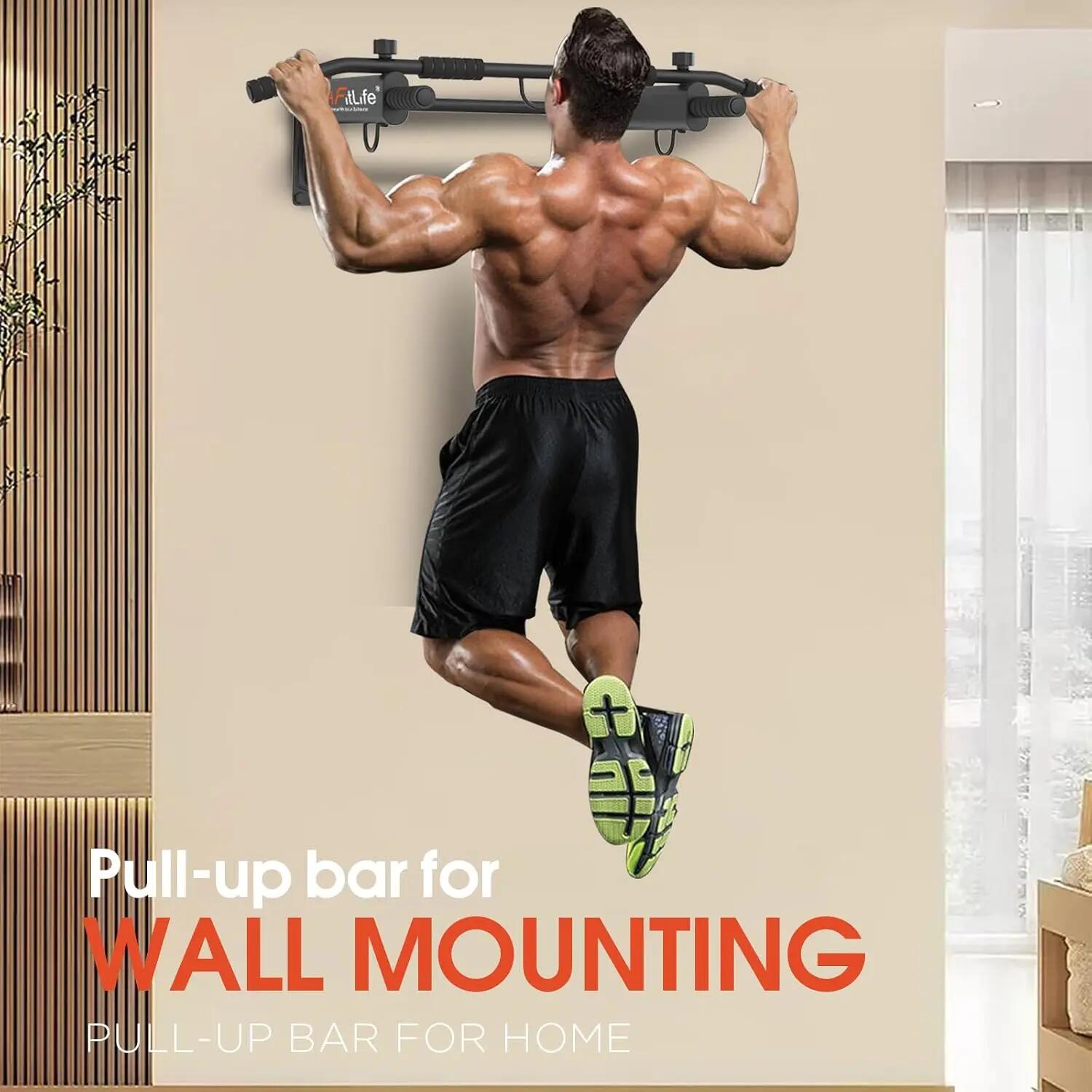 Klimmzugstange Wand, 4-in-1 Pull up Bar, 6 Griffe, bis 200 kg 7/7