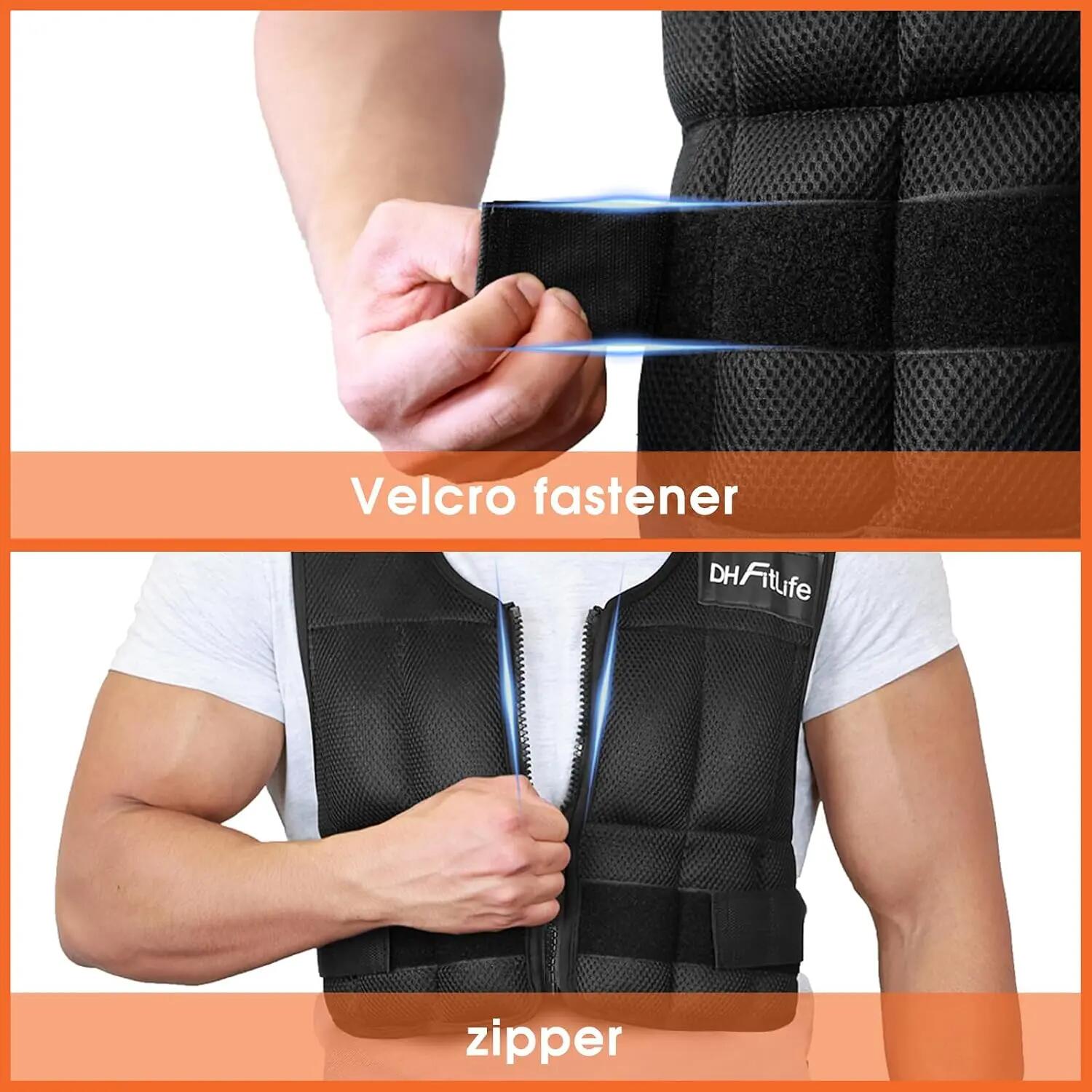 Gilet Lesté Réglable 10 kg avec 26 blocs lestés en sable de fer 4/7