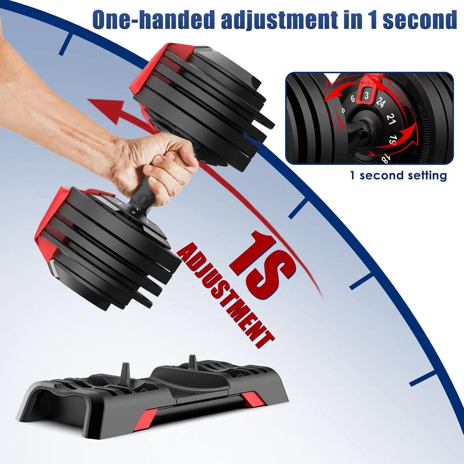 24kg verstellbare Hanteln Set, 12 Stufen, Kurzhanteln 12-in-1 2/6