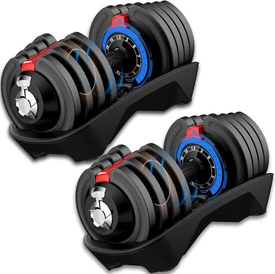 18kg verstellbare Hanteln Set, 12 Stufen, Kurzhanteln 12-in-1