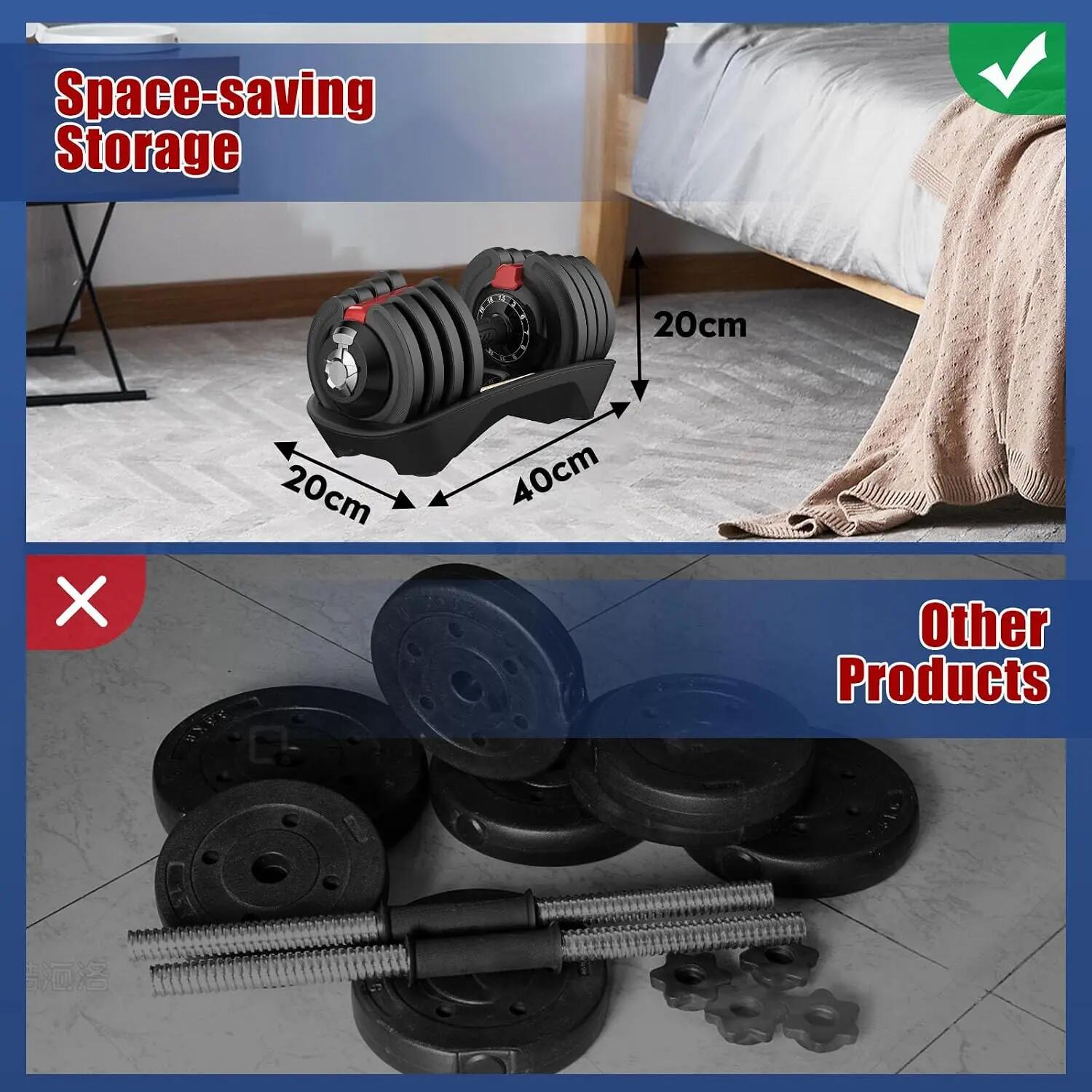 18kg verstellbare Hanteln Set, 12 Stufen, Kurzhanteln 12-in-1 4/6