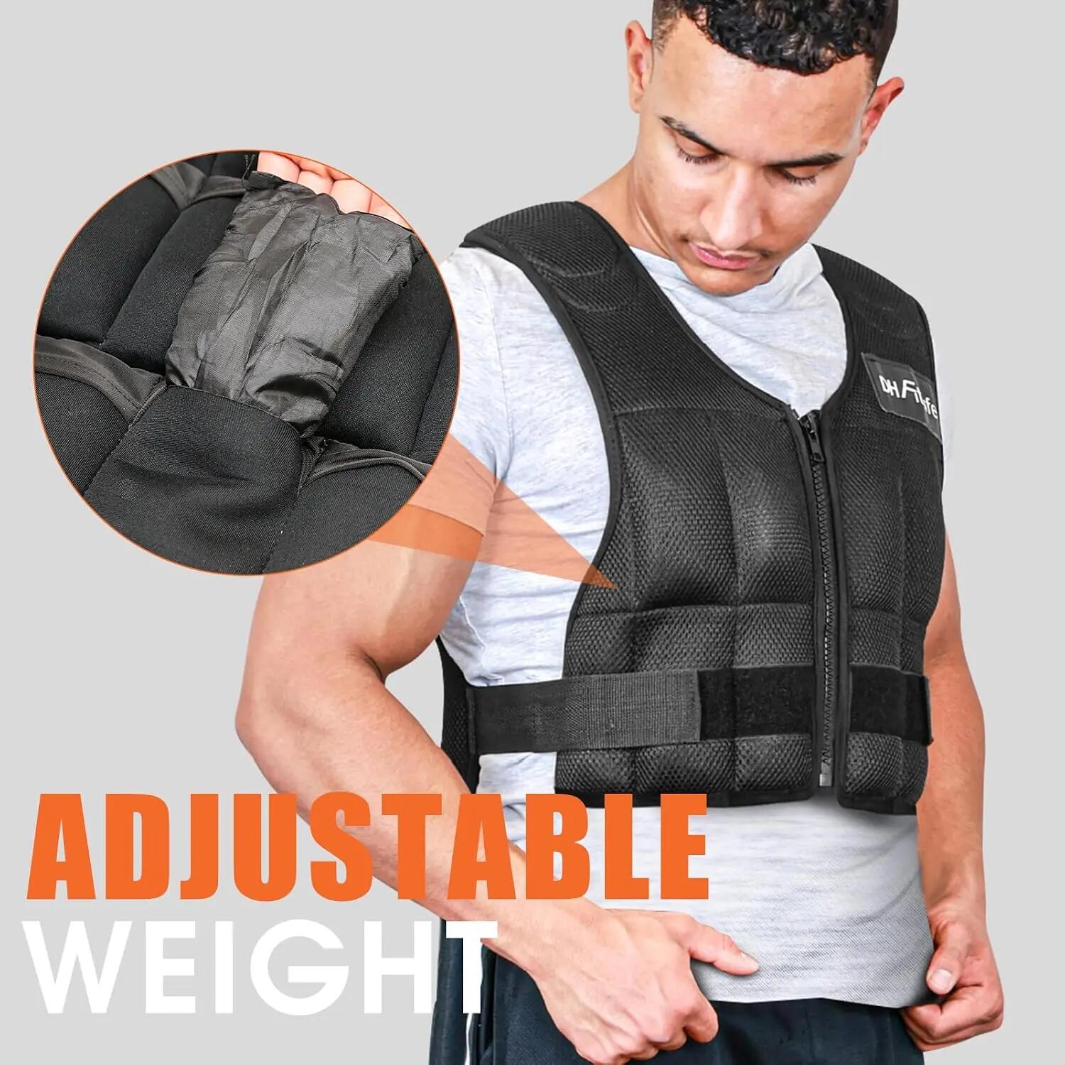 Gilet Lesté Réglable 10 kg avec 26 blocs lestés en sable de fer 2/7