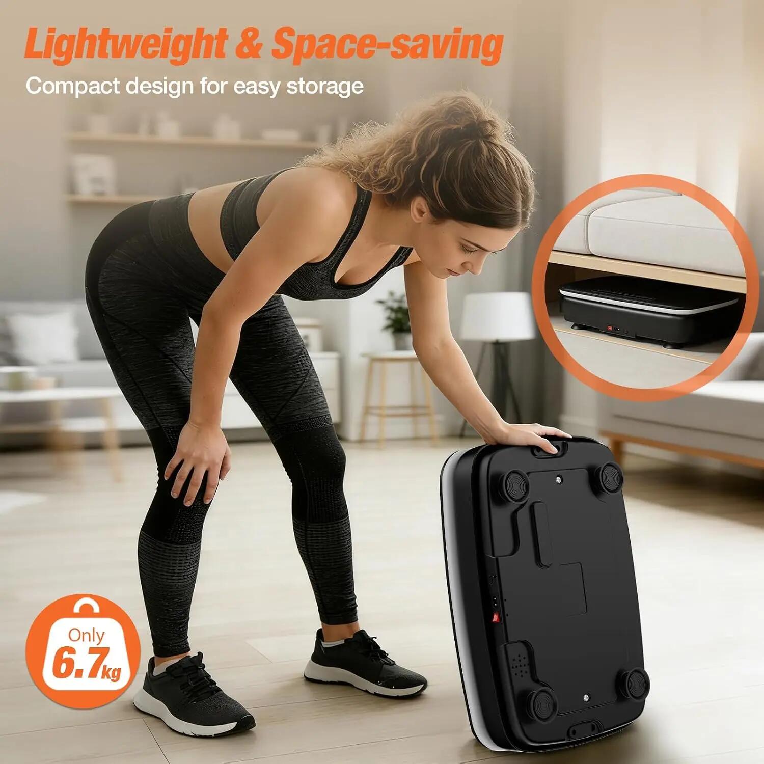 Vibrationsplatte 99 Stufen mit LED, Rüttelplatte Fitness 150 kg 8/8