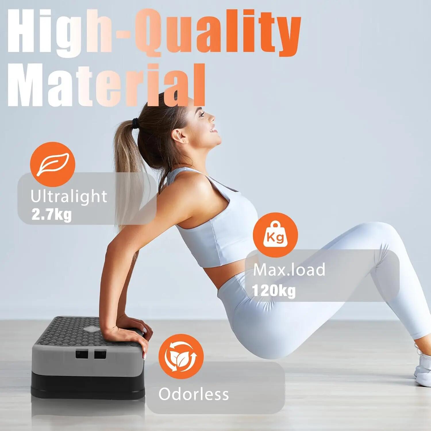 3-in-1 Steppbrett 10/15cm, Aerobic Stepper für Zuhause bis 120kg 4/7