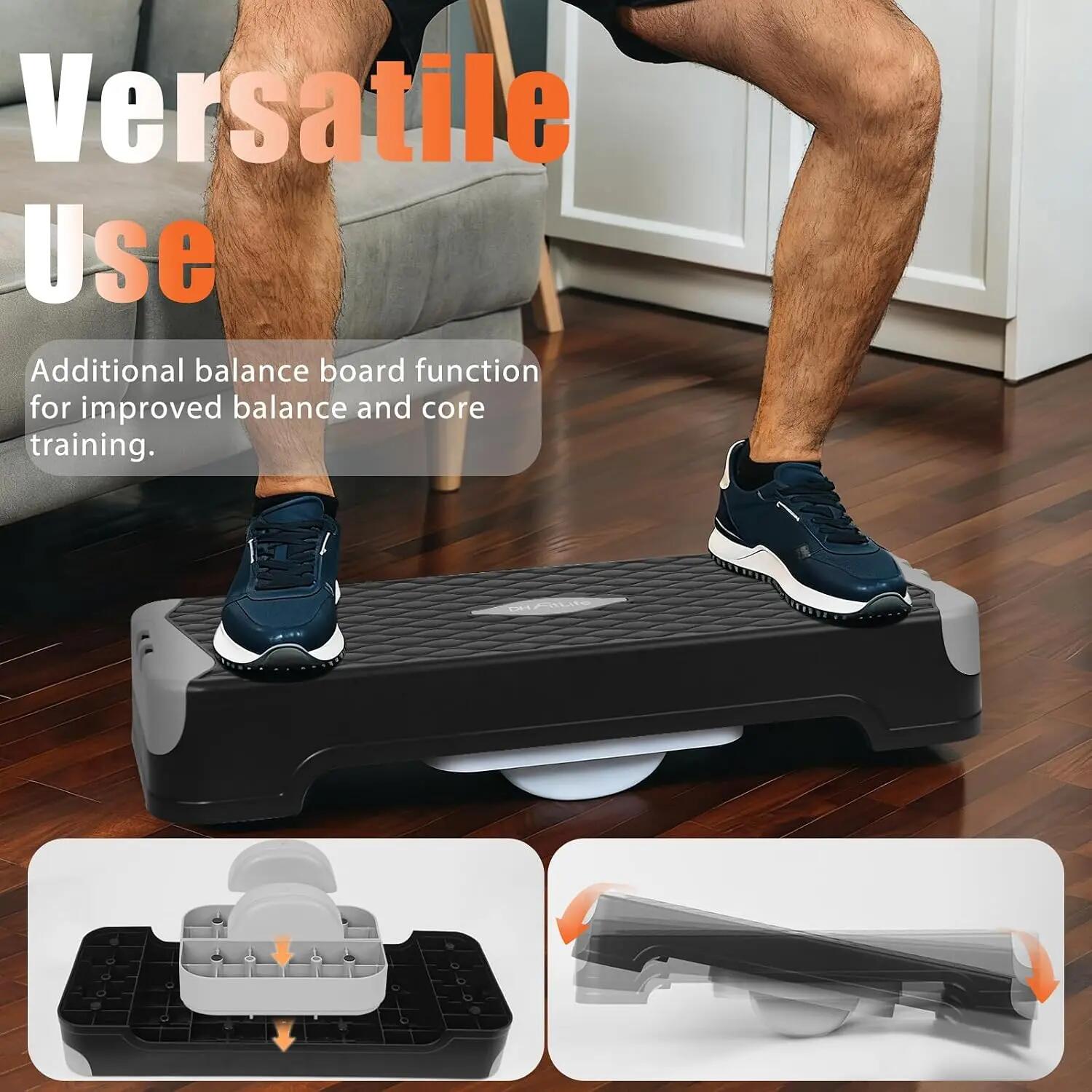 3-in-1 Steppbrett 10/15cm, Aerobic Stepper für Zuhause bis 120kg 3/7